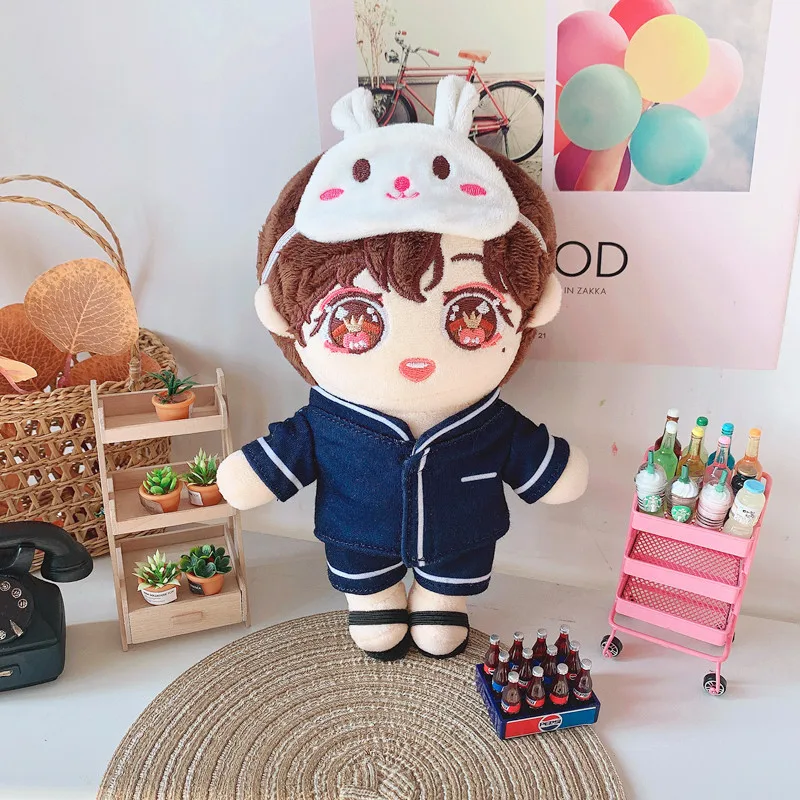 

20CM blue dolls Cute Pajamas patch Clothing suit for EXO Doll Handmade Doll Clothes DollS Accessories Gift clothes