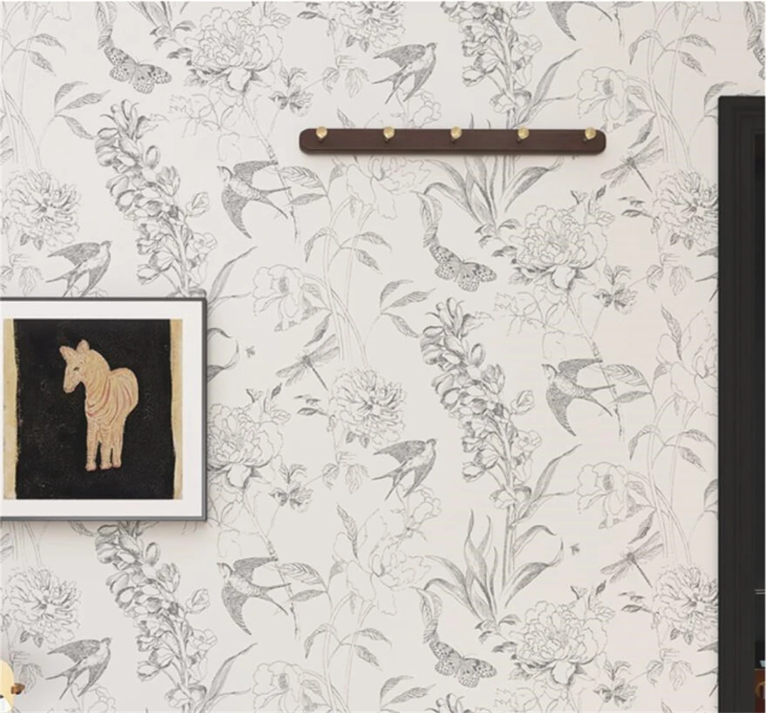 

Custom retro swallow wallpaper bedroom dining room animal murals wallpapers for living room sofa TV background photo home decor
