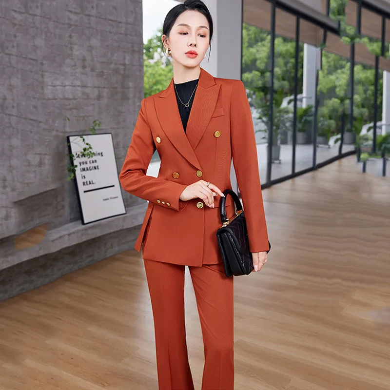 Модный женский брючный костюм черный розовый хаки коричневый деловой для работы