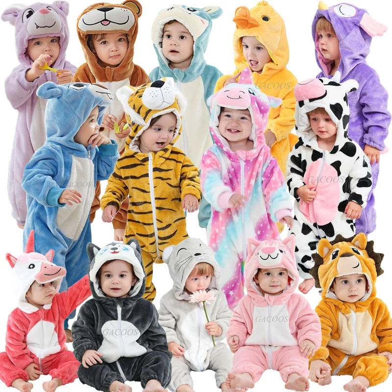 

Toddler Romper Baby Boy Rompers Animal Tiger Unicorn Panda Rabbit Onesies for Kids Hooded Jumpsuit Baby Pajamas 12 to 18 Months