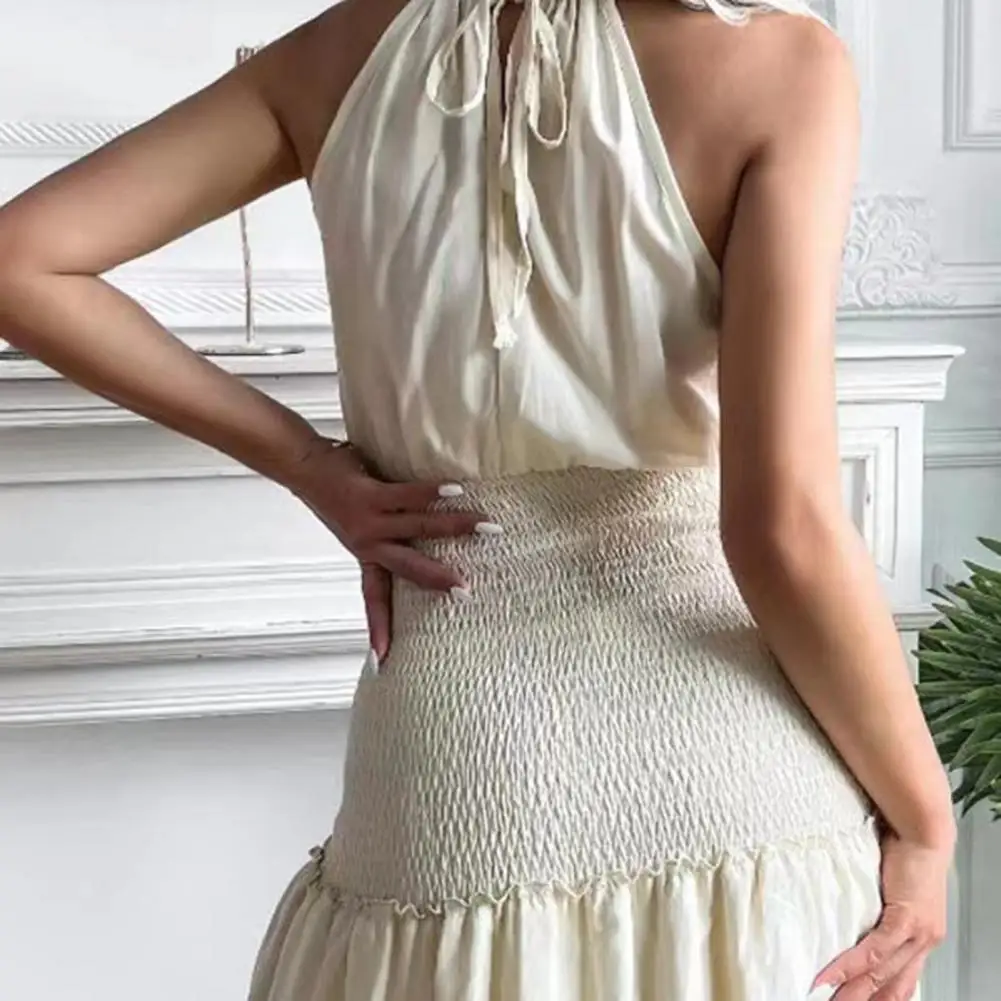 

Patchwork Great Sleeveless Women Dress Lace Up Women Dress Soft for Shopping