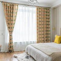 modern simple double sided blackout printing curtains for living dining room bedroom window curtain door curtain
