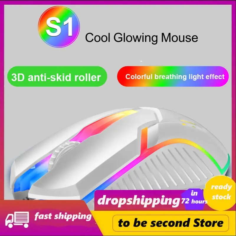 

3d Anti-skid Roller E-sports Luminous Wired Mouse Backlight 2023 Usb Mouse Glow Mouse Mechanical Mouse For Desktop Laptop 3 Keys