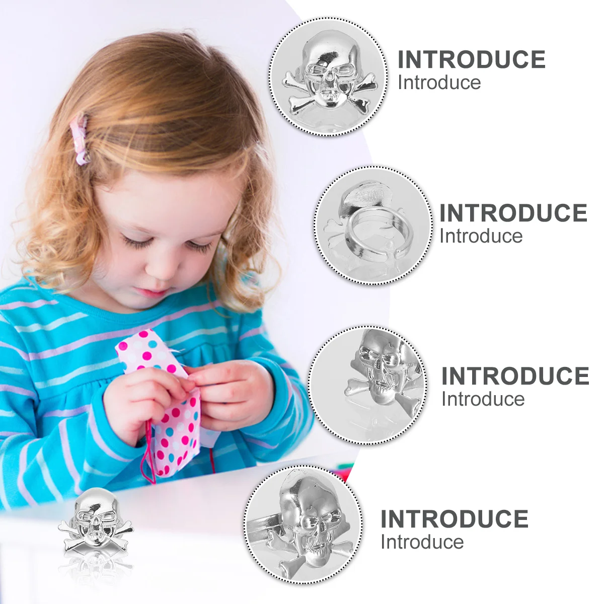 24 шт. детские кольца с пиратским черепом игрушечный костюм паука для вечеринок