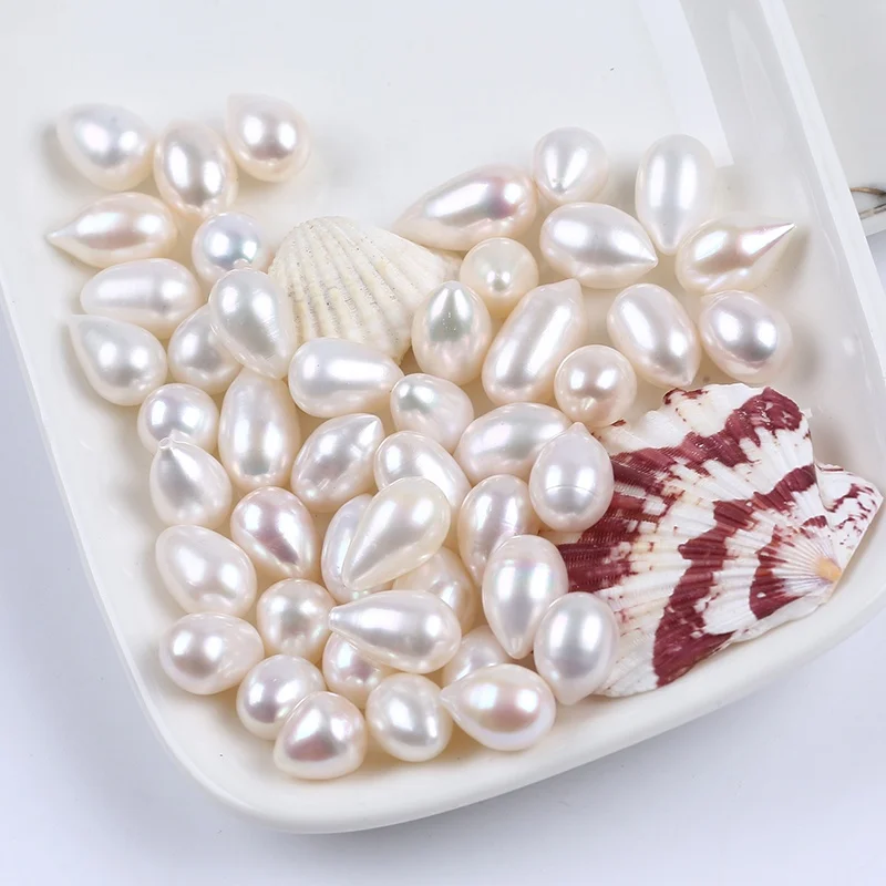 

Wholesale 8-8.5mm freshwater drop rice pearls natural white loose Pearl Beads for jewelry making