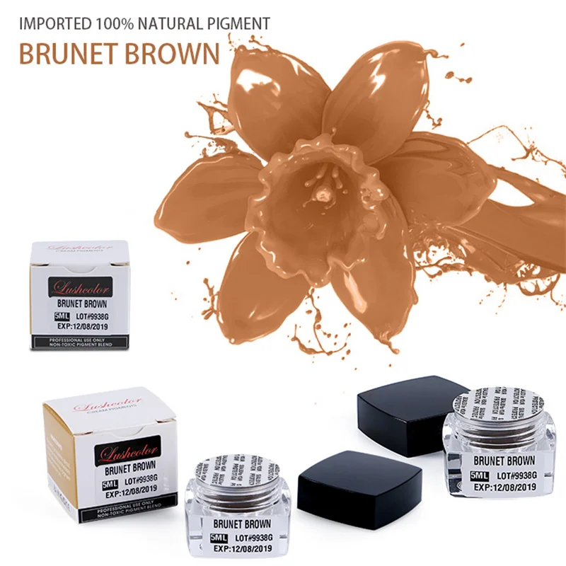 Luschcolor Brunet Brown Пигмент для татуировки Микроблейдинг Полуперманентный крем
