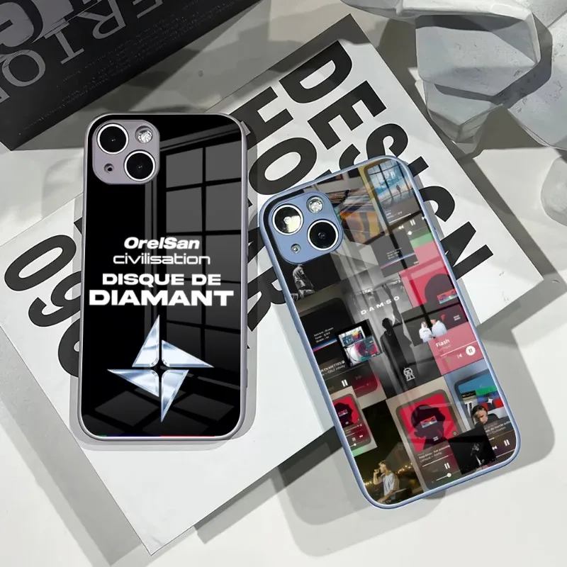 

Чехол Orelsan для телефона IPhone 14Pro 13 11 12 XR XS MAX 7/8 X Plus, 13 цветов, закаленное стекло, крутая пара