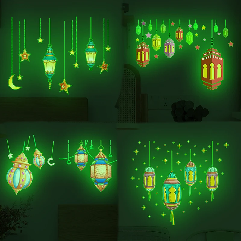 2024 Eid Mubarak украшения для дома светящиеся в темноте наклейки на стену Рамадан