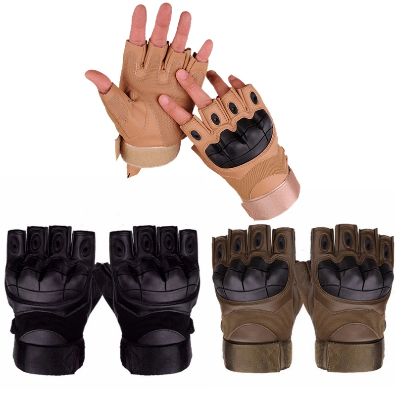 

Однотонные Нескользящие износостойкие однотонные перчатки без пальцев военное снаряжение дышащие тактические перчатки для верховой езды