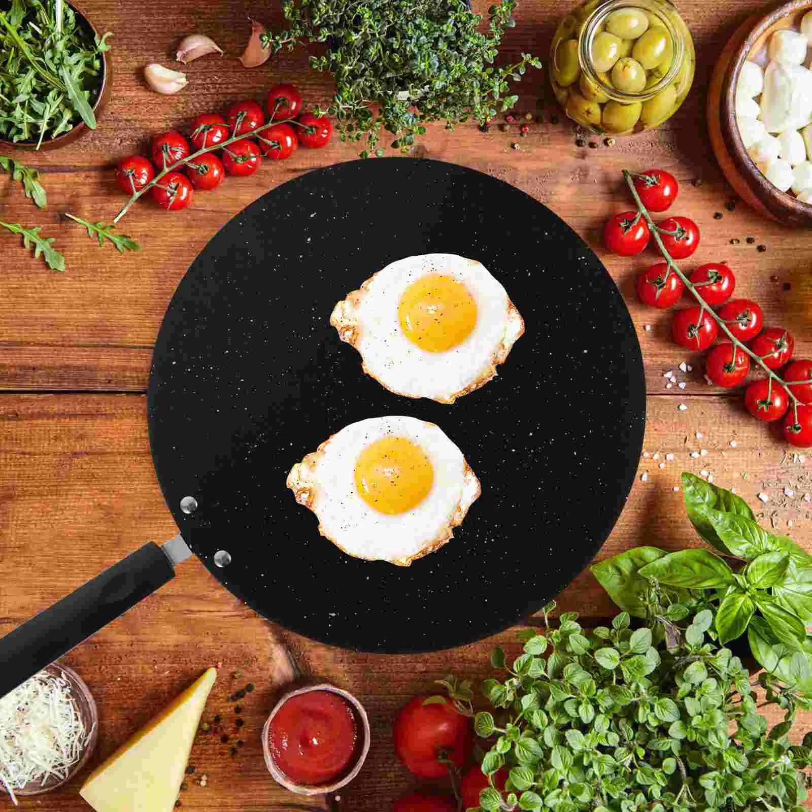 

Frying Pan Baking Tray Outdoor Pizza Bbq Grilling Portable Griddle Omlette Fried Eggs Skillet