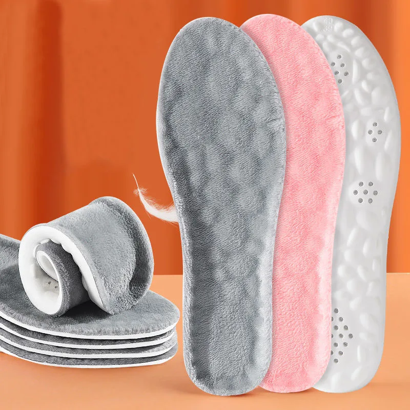 2023 Thermal Insoles for Feet Warm Imitation Rabbit Fur Shoe Pads Arch Support Cushion for Men Women Winter Sports Shoes Insoles