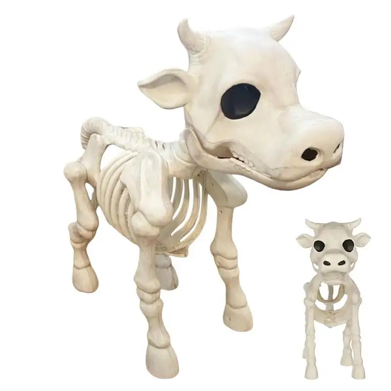 

2023 год, Хэллоуин, корова, искусственная Реалистичная статуя скелета, корова, кладбище, реквизит для дома с привидениями, страшный Декор черепа