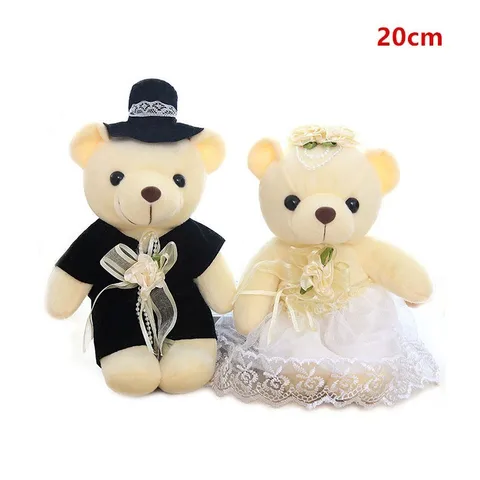 Белый свадебный медведь 20/40/60 см, парные плюшевые игрушки, милый плюшевый медведь, мягкая кукла, свадебный подарок для невесты и жениха, подруги
