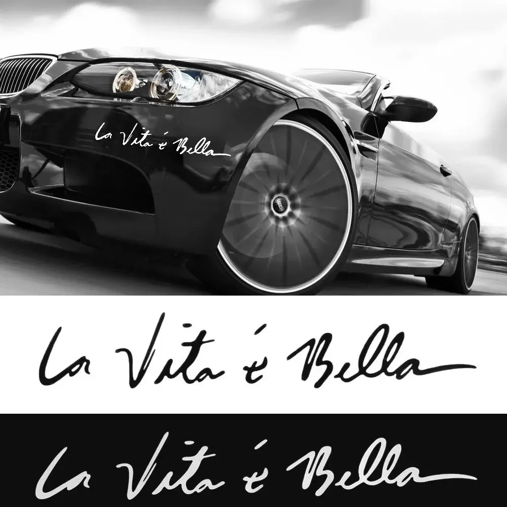 New Vinyl Auto Body Decor Wall Reflective Sticker La Vita E Bella Beautiful Life Label Decal Car Exterior Accessory