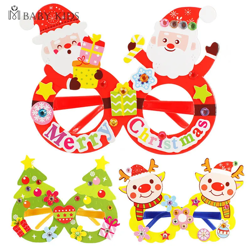 

Kids DIY Christmas Diamond Glasses Children Handmade Craft Toys Materials Kindergarten Manual Gifts Creative Stickers