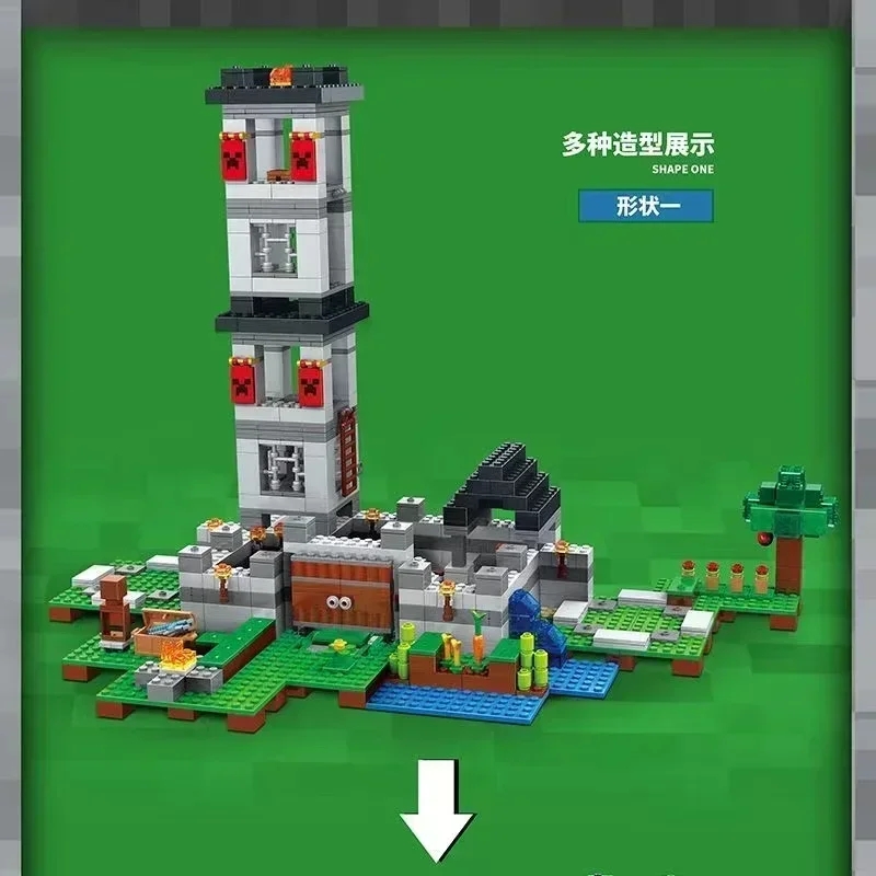 990 шт. торцевая башня нажимная пластина двери ферма тюрьма 10472 строительные блоки