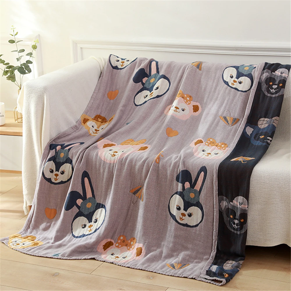 Baby Swaddle Blanket Five-layers Cotton Gauze Cartoon Sheets Towel Quilt for Kids 120*150 cm 12 Styles