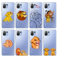 disney lion king for xiaomi 9 10s 10t 11t 11i 12 12x mi note 10 pro lite ultra transparent glass soft cover funda phone case