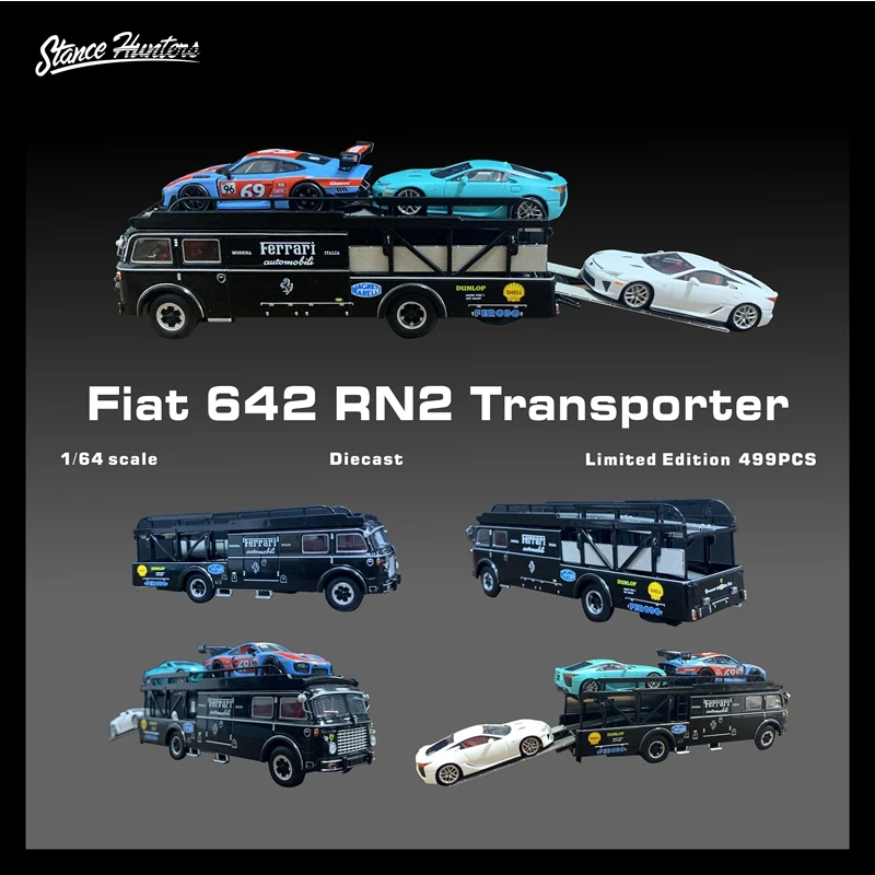 Автомобиль Bartoletti 642 RN2 1957 Racing Trailer 1:64, черный, из сплава