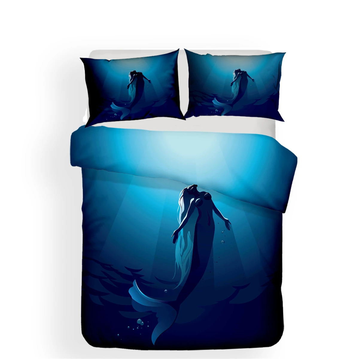 

Blue Background Mermaid Bedding Collection Girl Bedroom Bedding Collection Cotton Bedding Collection For All Seasons Queen King