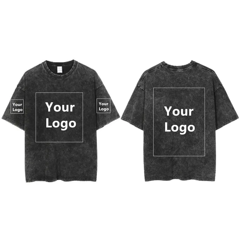 Футболка мужская оверсайз с логотипом на заказ из 100% хлопка