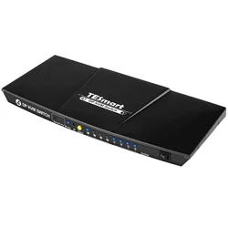 

TESmart Secure Display 1.2 4 in 1 out Port Select Box 4-Port 4K 60Hz USB 2.0 Hub L/R Audio 4X1 DisplayPort DP KVM Switch