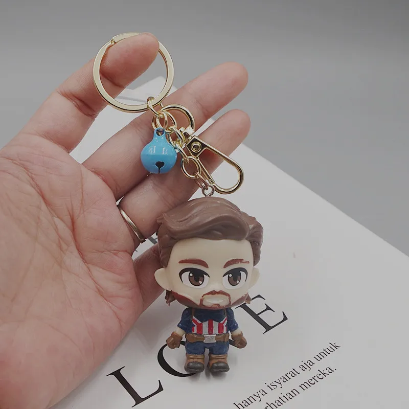 Disney Doll Keychain Avengers Doll Thor Captain Marvel DIY Ornaments Accessories Bag Pendant Creative Toys Present