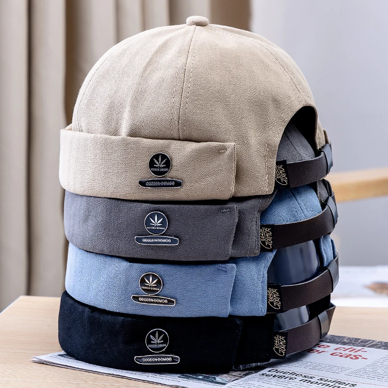 

Men Docker Cap Skullcap Retro Sailor Cap Beanies Hat For Women Brimless Hats Street Portable Skullcap Bonnet Fashion Hip Hop Hat