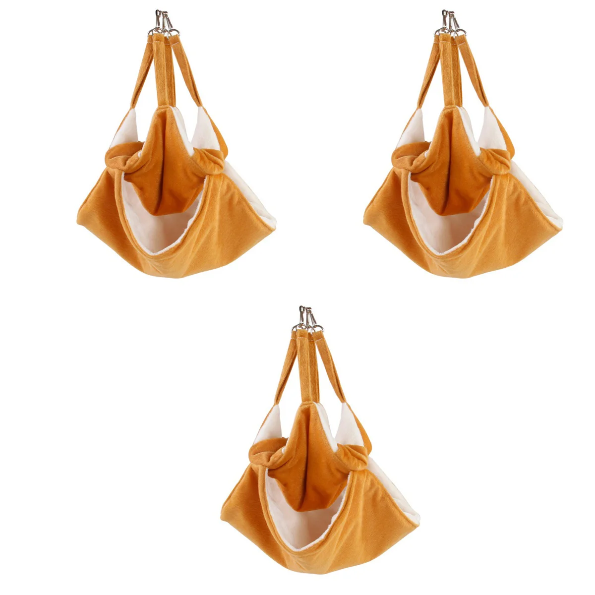 

3pcs Small Pet Cage Hammock Small Animal Warm Bed Nest Hamster Accessories (Orange)