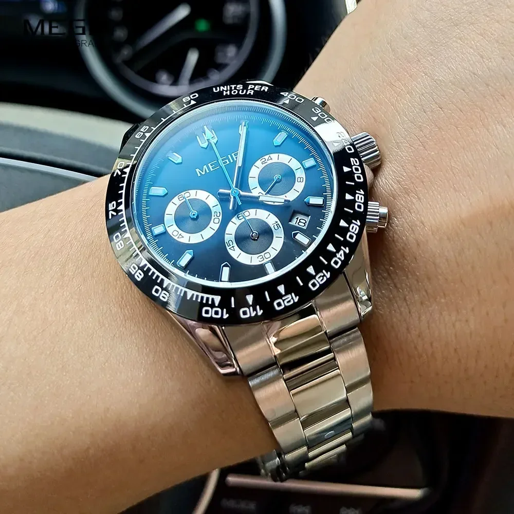 MEGIR модные кварцевые часы для мужчин лучший бренд класса люкс с хронографом и