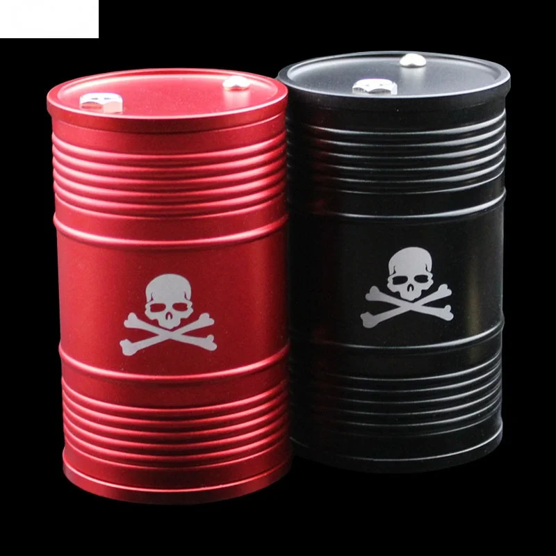 

Black Red Aluminum Alloy Skeleton Car Household Ashtray Interior Accessories Oil Barrel-shaped Ash Rack