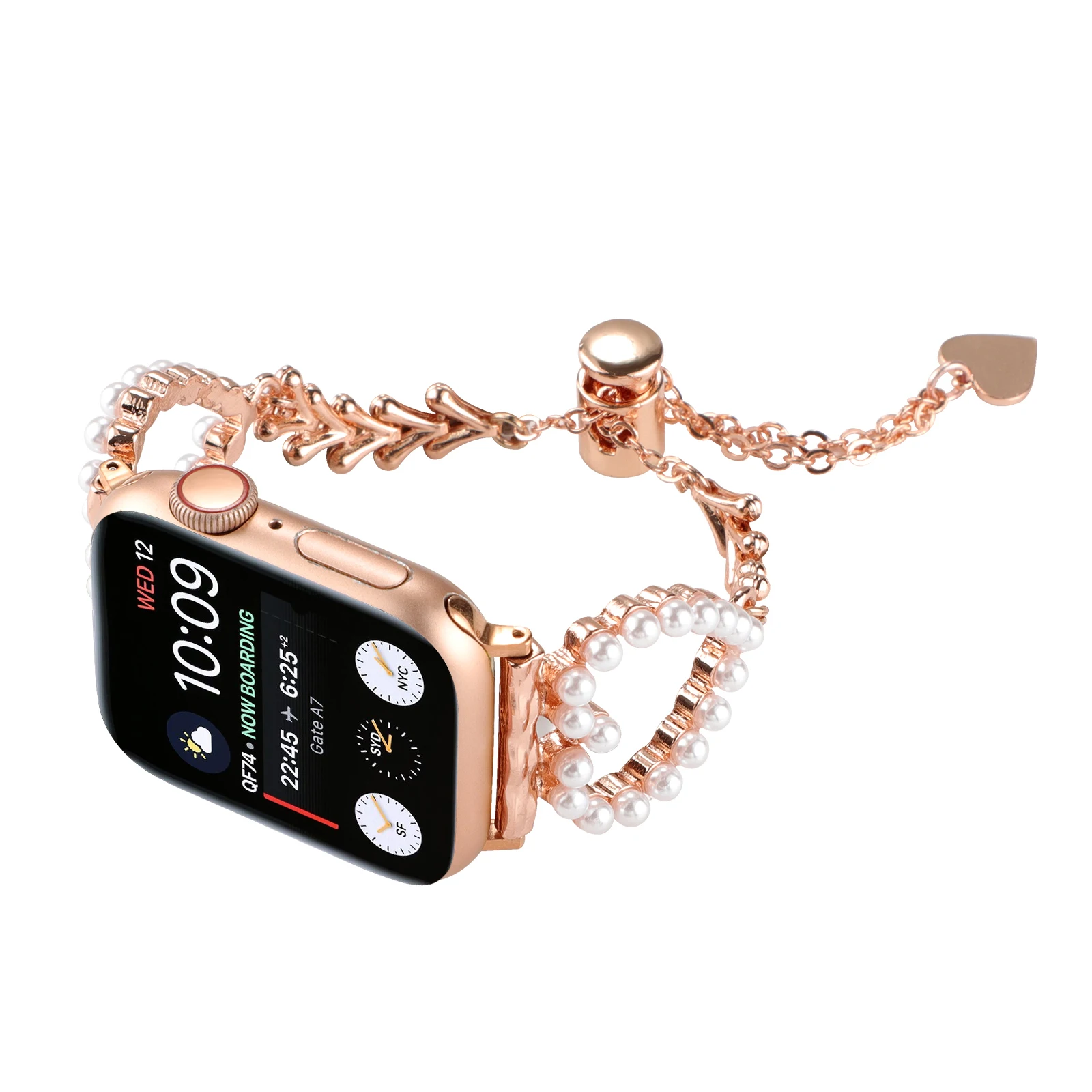 Metal Strap for Apple watch band bracelet chain iwatch series87654321SE women fashion love pearl strap Ultra jewelry 40 41 wrist