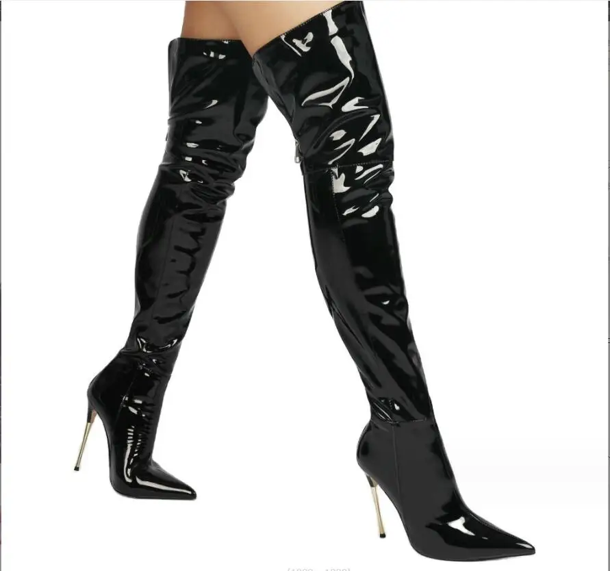 Зимние осенние сапоги на высоком каблуке женские Сапоги выше колена шпильке из