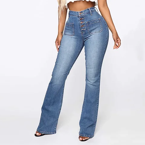 Xulu-новые европейские и американские джинсы на пуговицах с накладными карманами для женщин, стирка Micro La, длинные брюки, джинсы