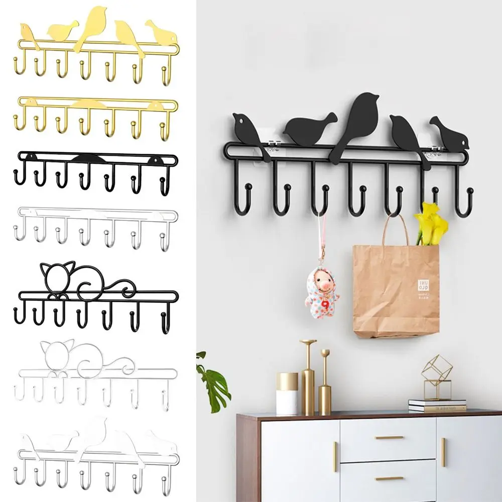 

Metal Wall Mounted Coat Rack Heavy Duty 7-Hook Organizer Rack Coat Towel Hat Holder Key Hanger