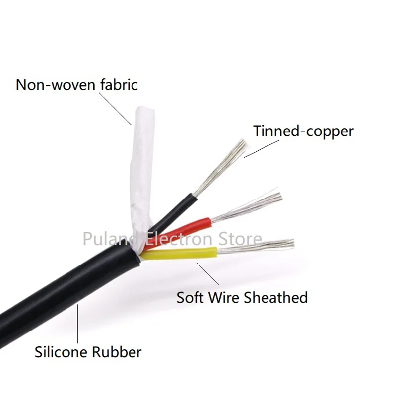 1M Soft Silicone Rubber Cable 2 3 4 6 Cores Insulated Flexible Copper High Temperature Wire Sq 0.3 0.5 0.75 1 1.5 2.5 6mm - купить по