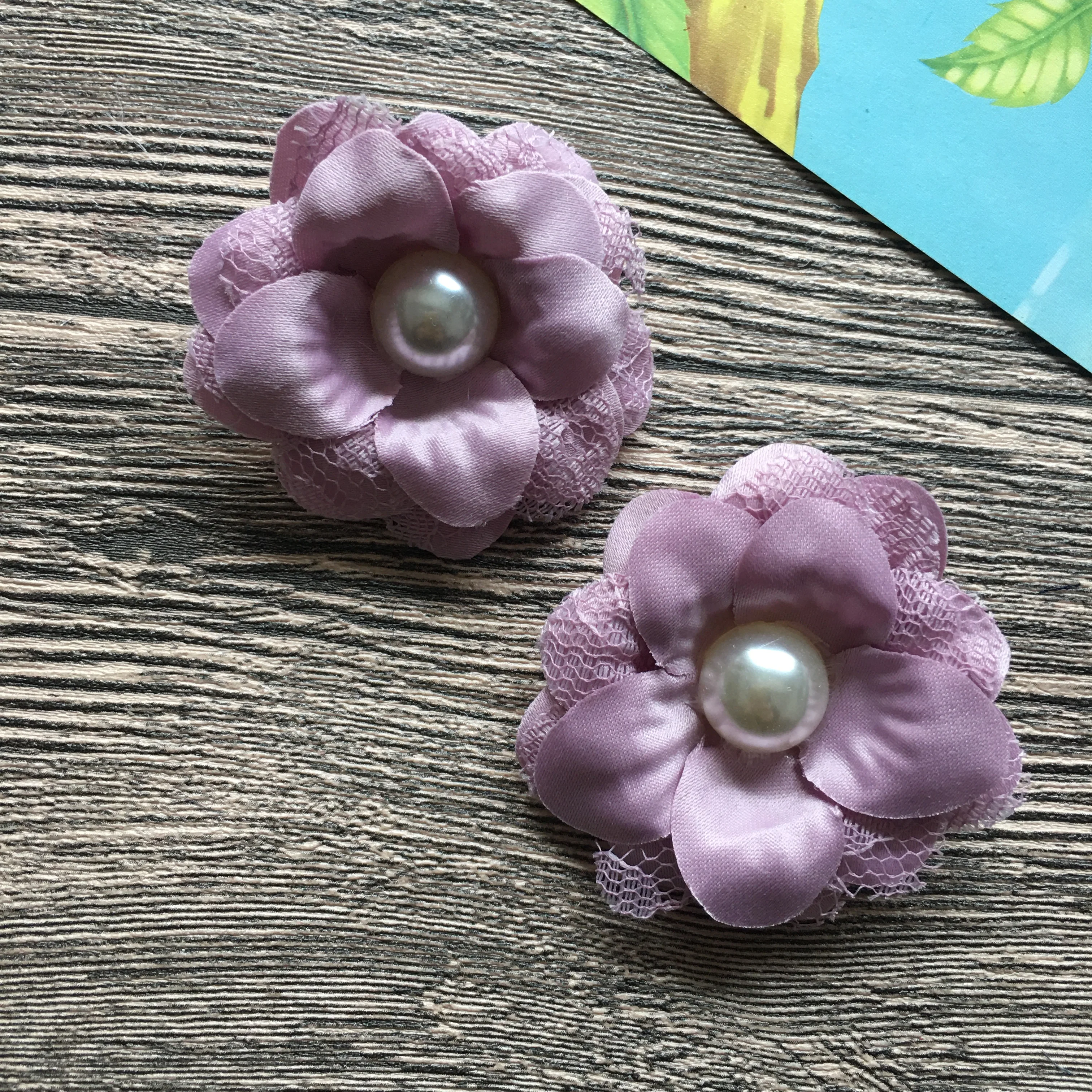 Демин Цветок для ребенка DIY аксессуары 2 0 дюймов Ткань Искусство цветы ручной