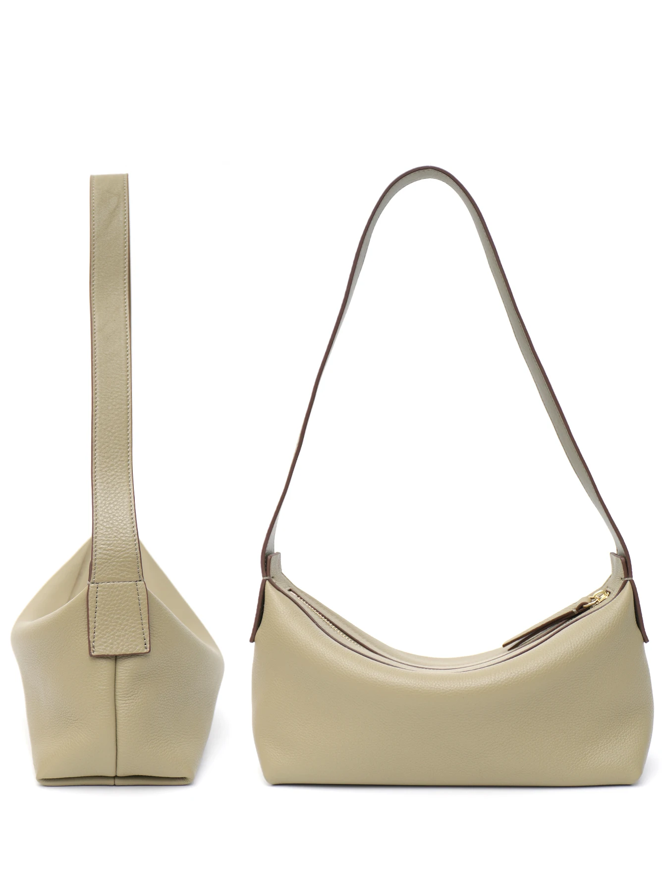 SC Brand New Genuine Leather Shoulder Bags Women Summer Design Soft Slouchy Hobo Purses Daily Minimalist Style Square Handbags