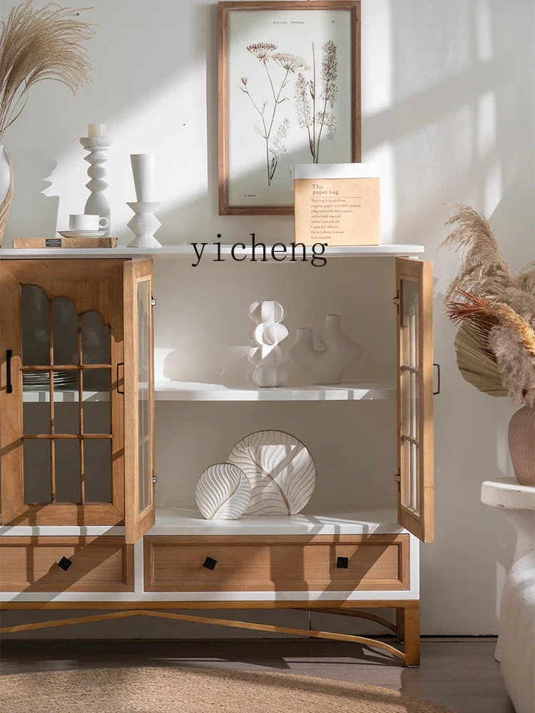 Шкаф винный из массива дерева шкаф со стеклянной дверью в стиле ретро XL