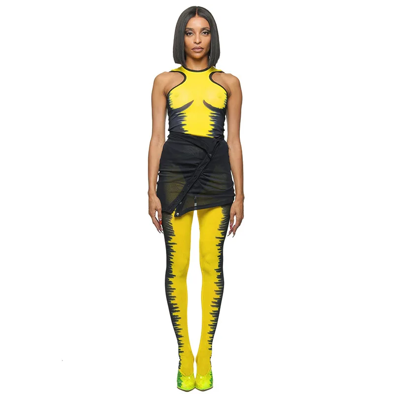 

Women jumpsuits sleeveless printing Q22364