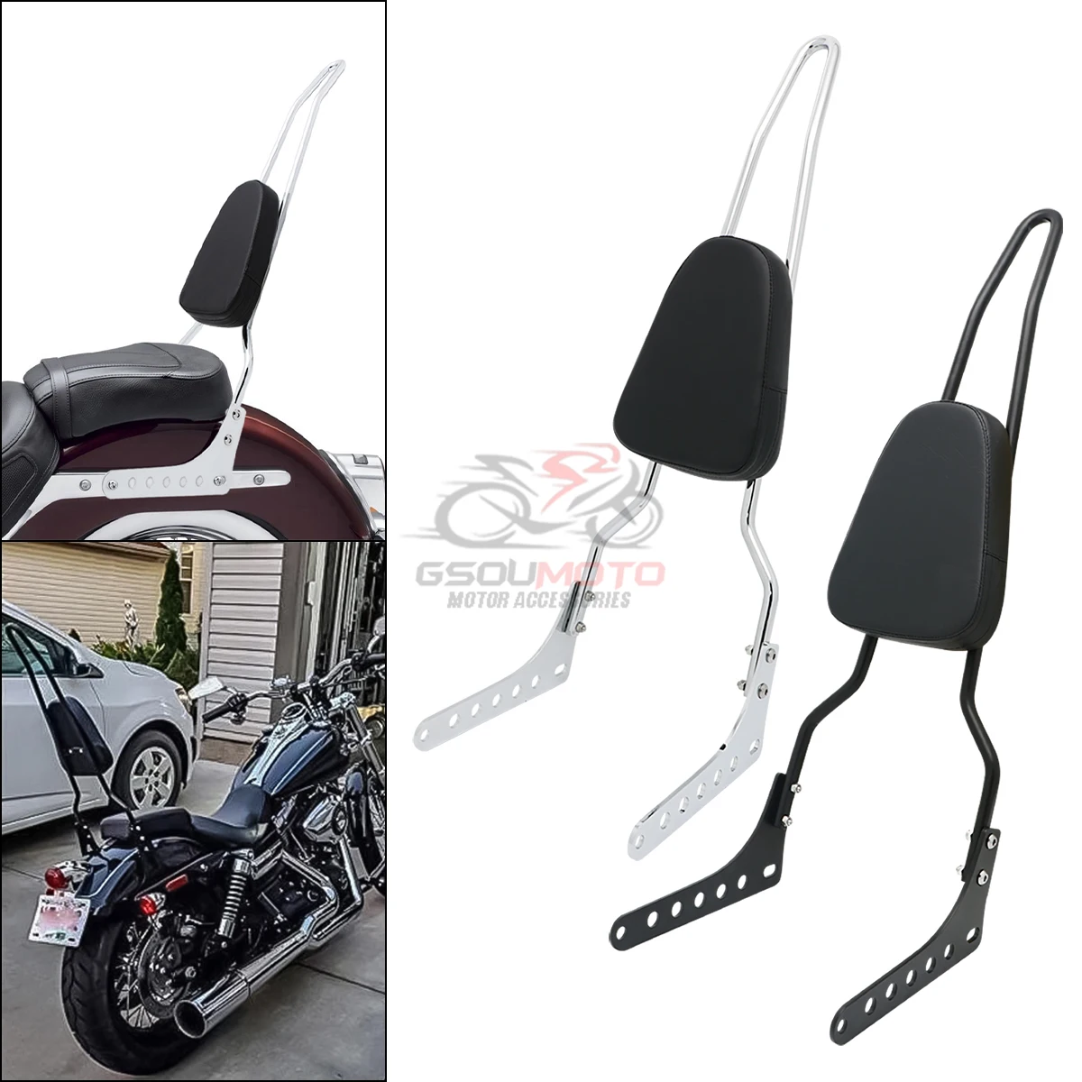 Спинка заднего пассажира мотоцикла, полосы Sissy Bars для Harley ...