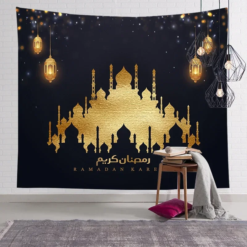 Islamic Ramadan Eid al-Fitr Decoration Tapestry wall Hanging Bedroom room background cloth Religious home decoration
