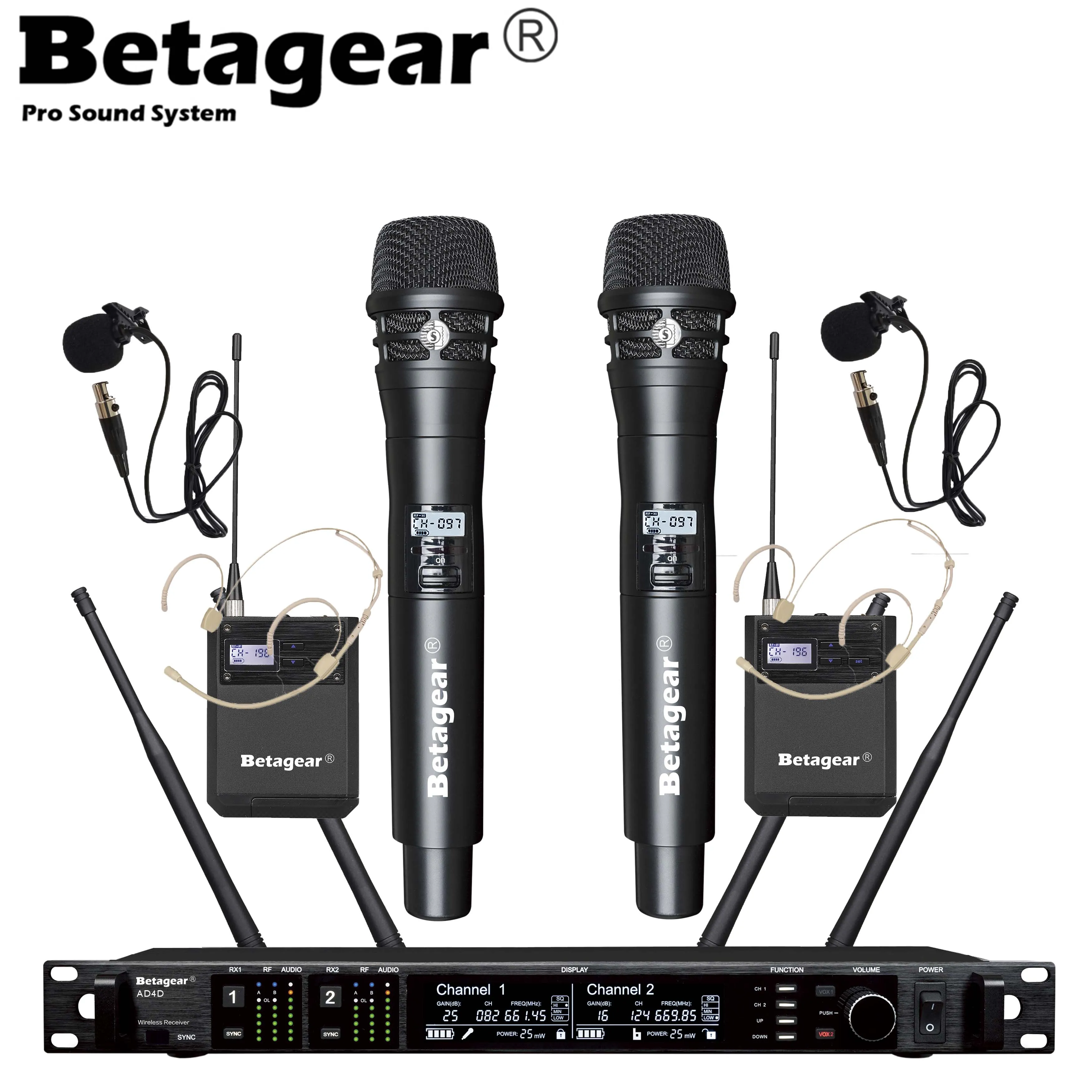 Микрофон Betagear цифровой сценический беспроводной 615-685 МГц | Электроника