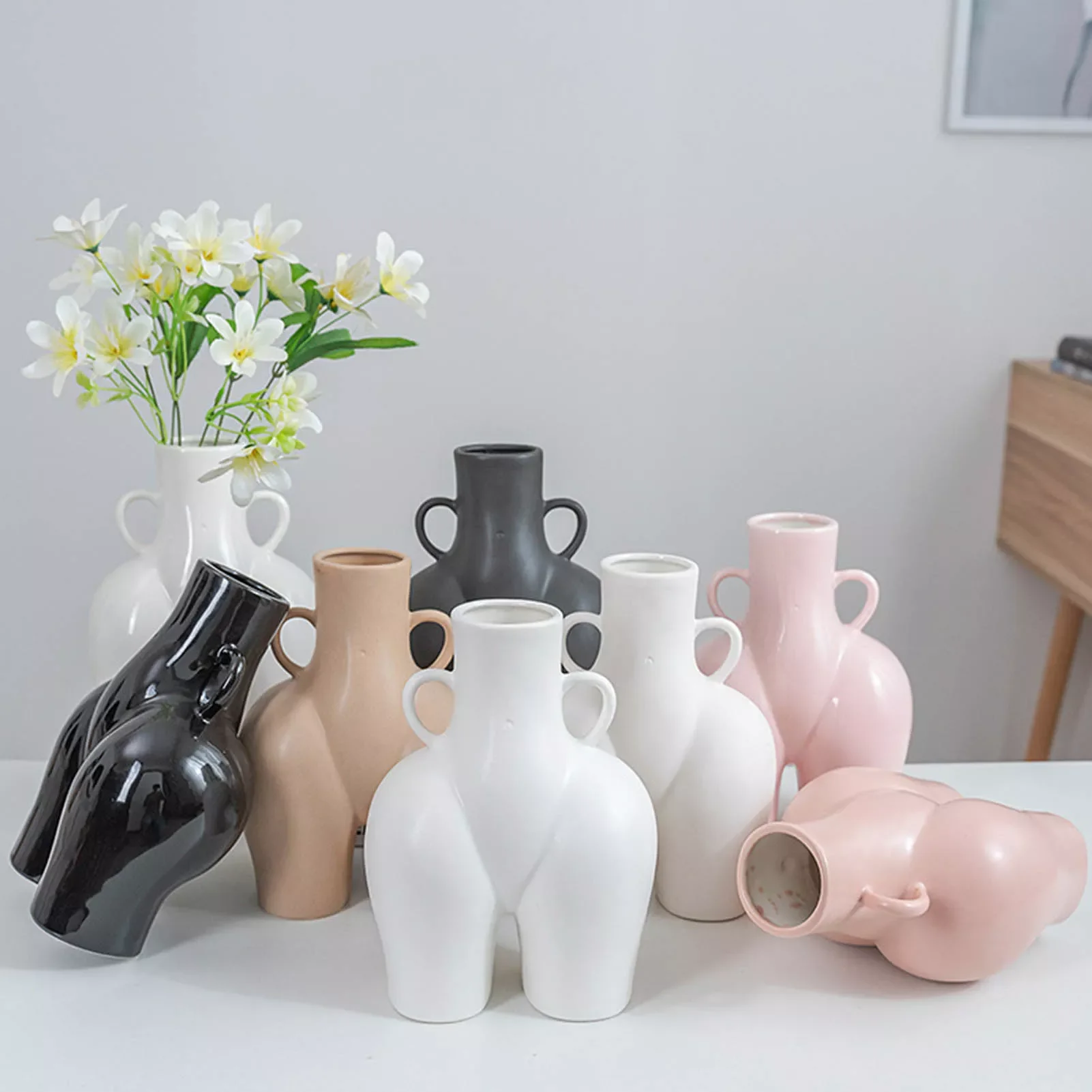 

NEW IN Nordic Body Art Vase Human Vase Bust Statue Ceramic Vases Human Body Flower Holder Home Decoration Accessories