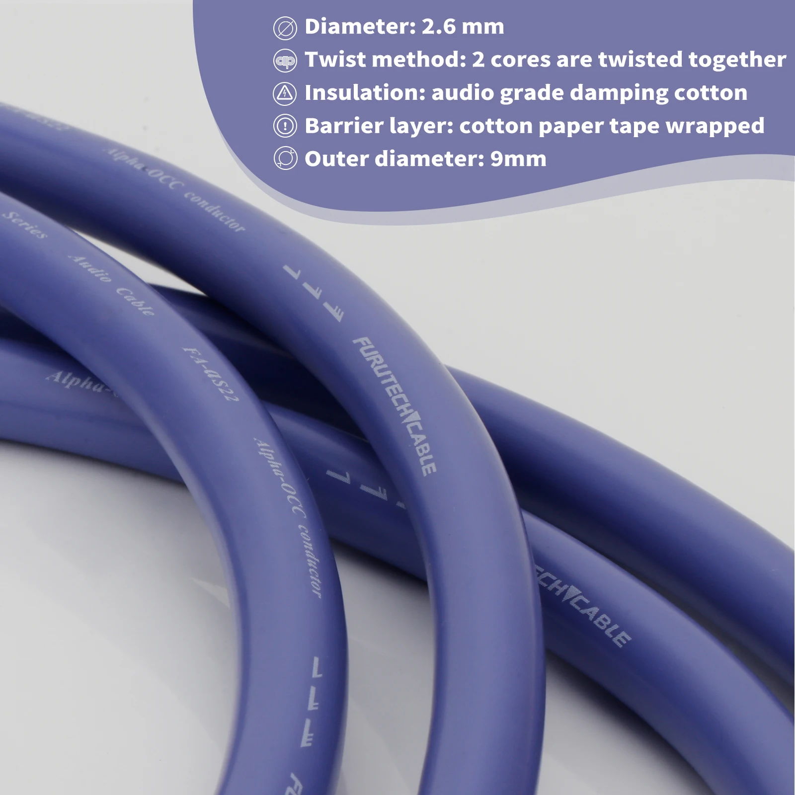 Кабель Furutech FA-aS22 OCC HiFi аудиосигнал RCA с позолоченной вилкой для усилителя мощности