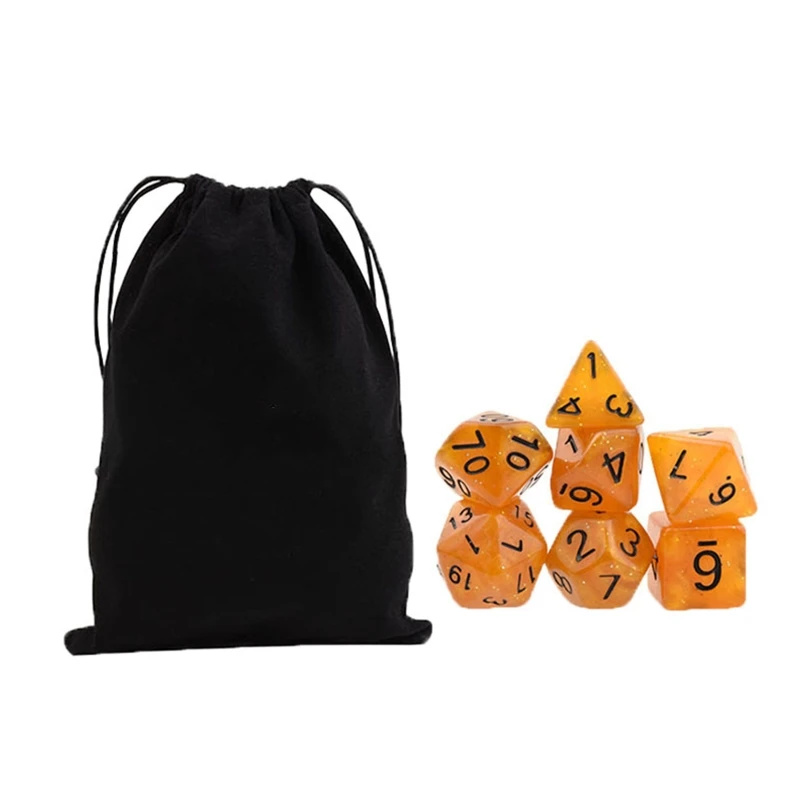 Экшн-игра D &amp набор акриловых игральных костей 7 шт. полевых с чехлом для хранения