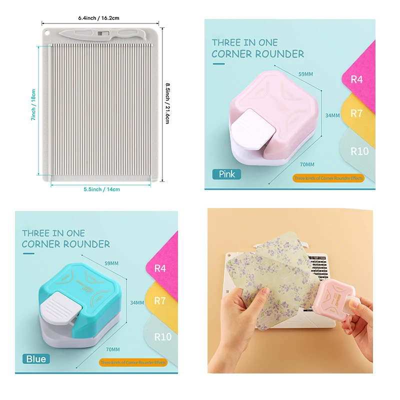 

3-сторонний угловой перфоратор и многофункциональный инструмент для нарезки листов для оригами-конвертов и карточек