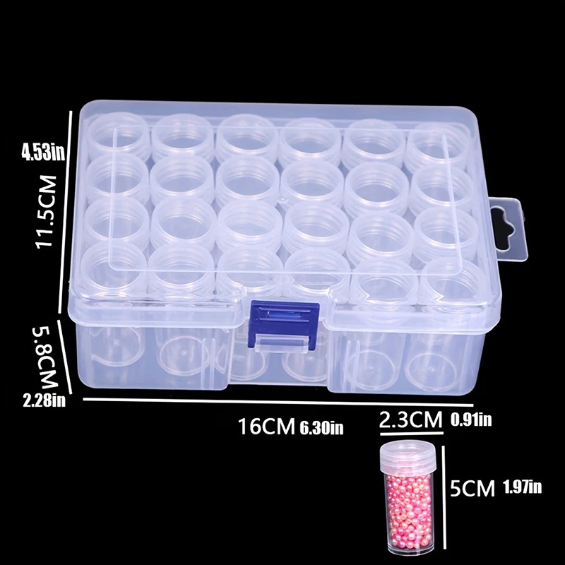 Пластиковая коробка для хранения с 24 сетками DIY алмазной живописи аксессуары