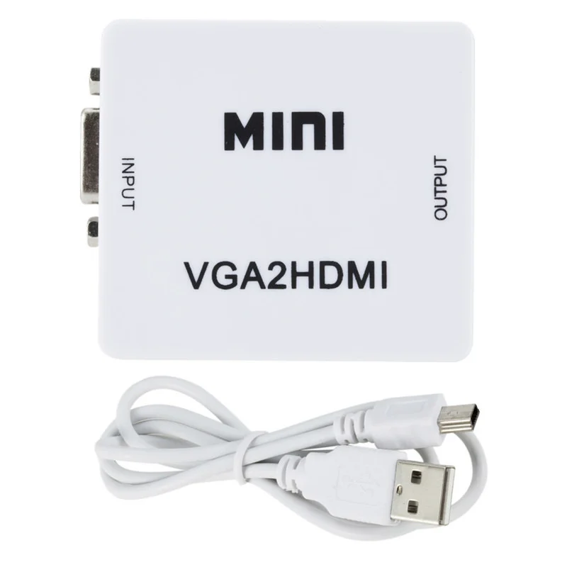 Видеоадаптер с VGA на HDMI-совместимый Разъем 1080P VGA2HDMI Mini ПК ноутбуком для проектора