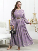 toleen plus size chic and elegant abaya muslim women dress for evening party large long sleeves with belt african oversize cloth